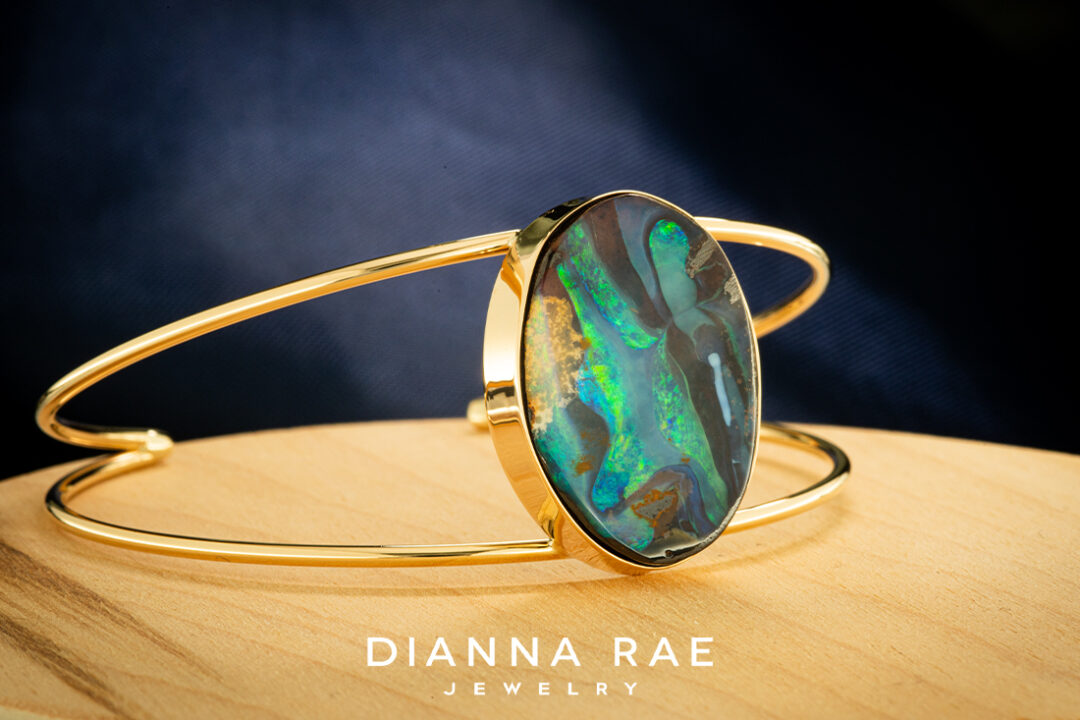 Yowah Opal 14Kt Custom Cuff Bracelet - Image 3