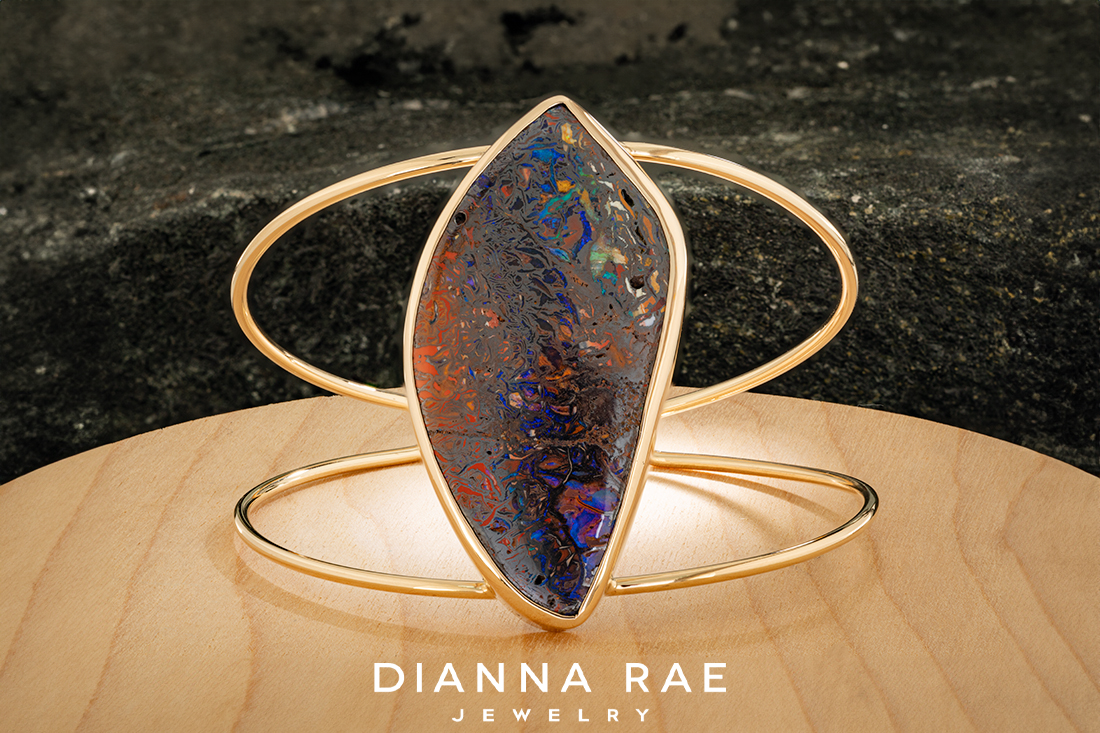 Yowah Opal 14Kt Custom Cuff Bracelet