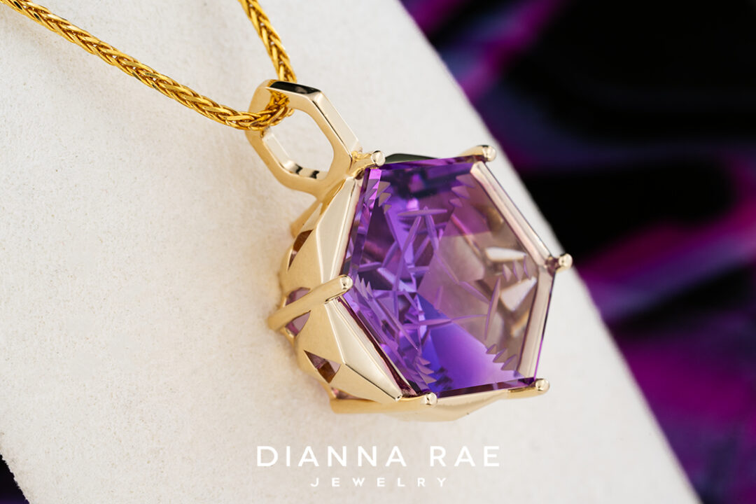 Diamonds in Space Amethyst Pendant - Image 4