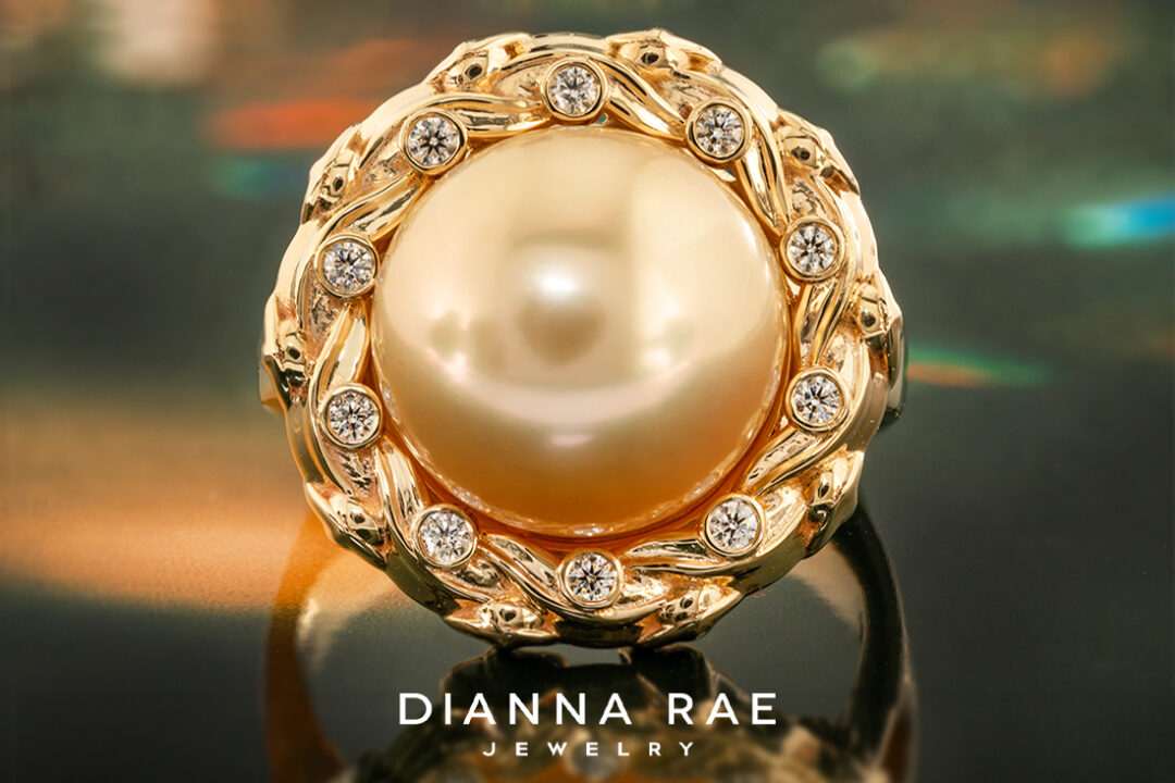 South Sea Pearl Ring with Diamonds - Image 2