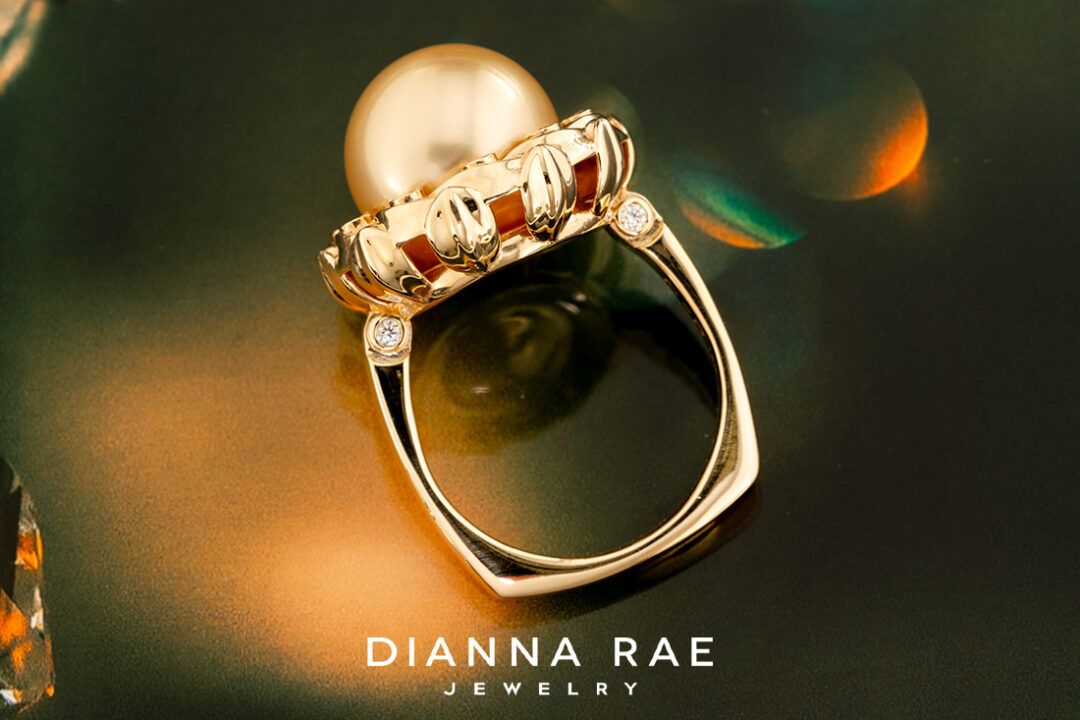 South Sea Pearl Ring with Diamonds - Image 3