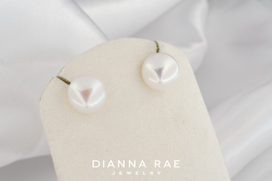 10mm Button Pearl Studs