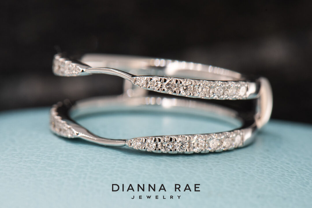 14K White Gold Diamond Ring Guard - Image 2