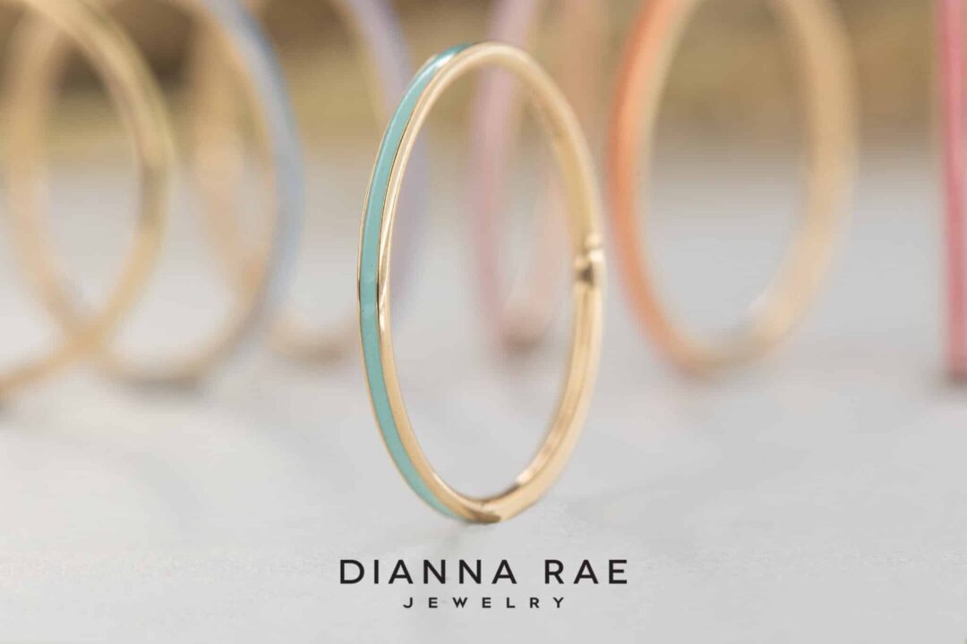Verde Enamel Dainty Stackable Band