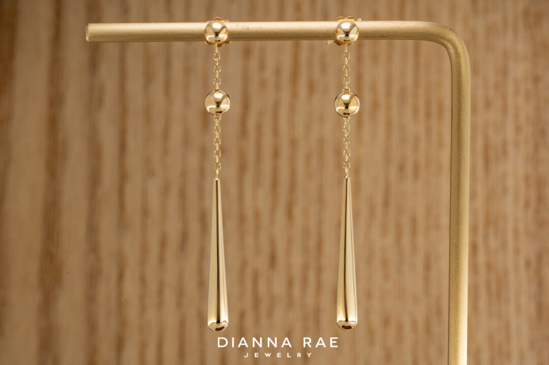 14K Yellow Gold Drop Dangle Earrings
