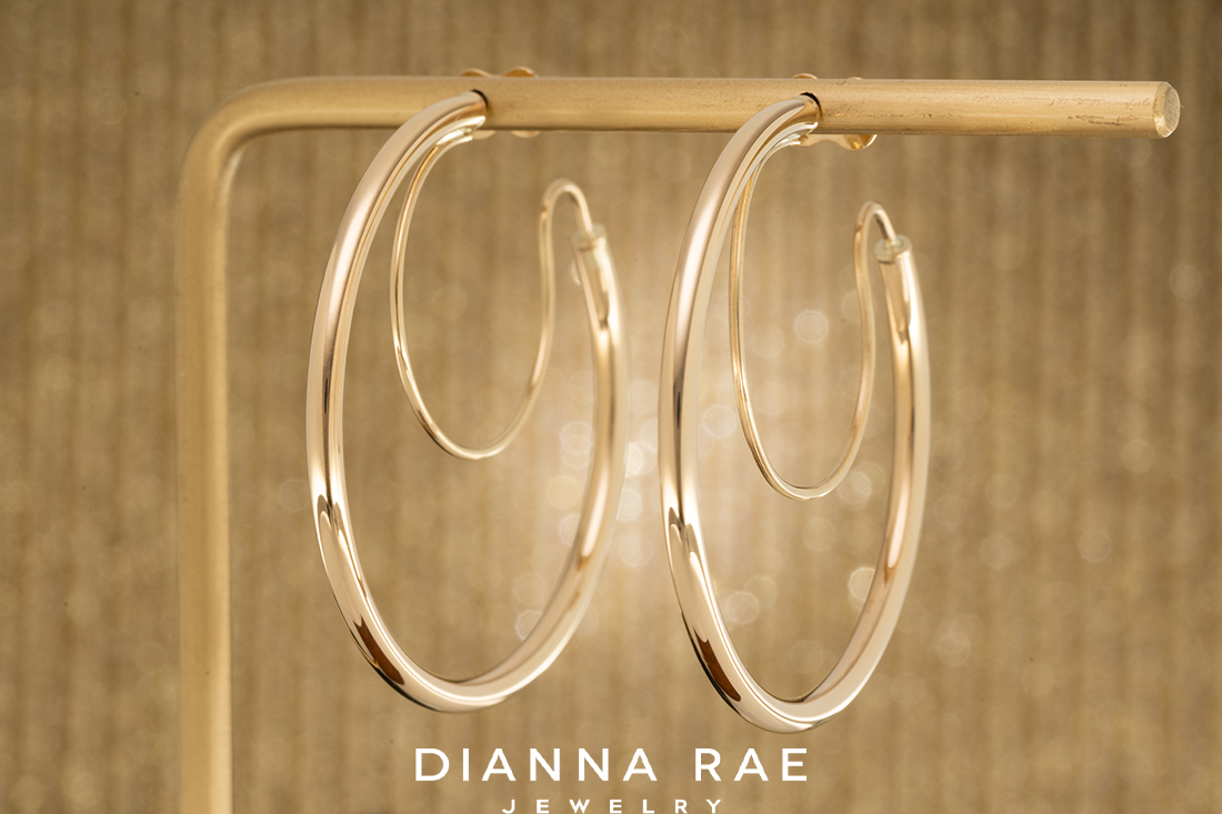 14K Yellow Gold Medium Hoop Earrings