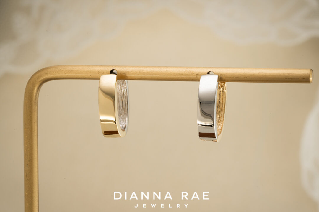 Two-Tone Gold Small Hoop Earrings