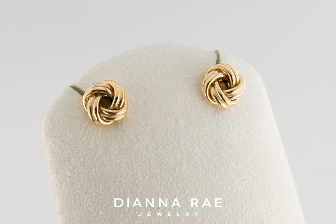 Gold Love Knot Studs