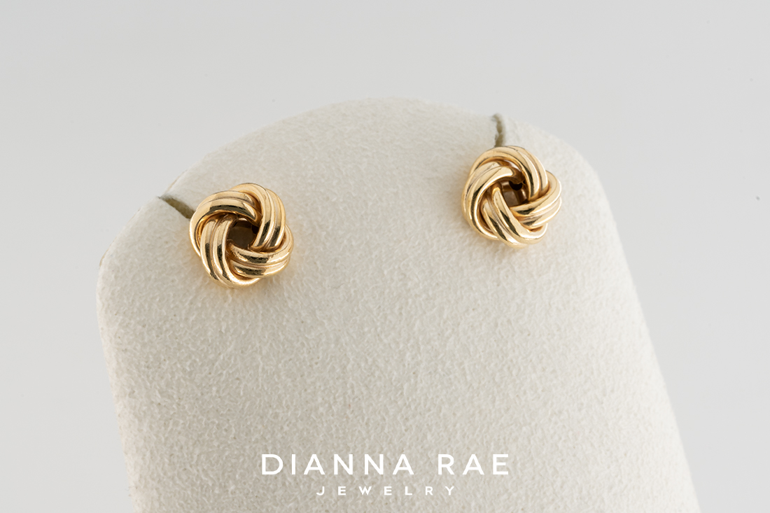 Gold Love Knot Studs