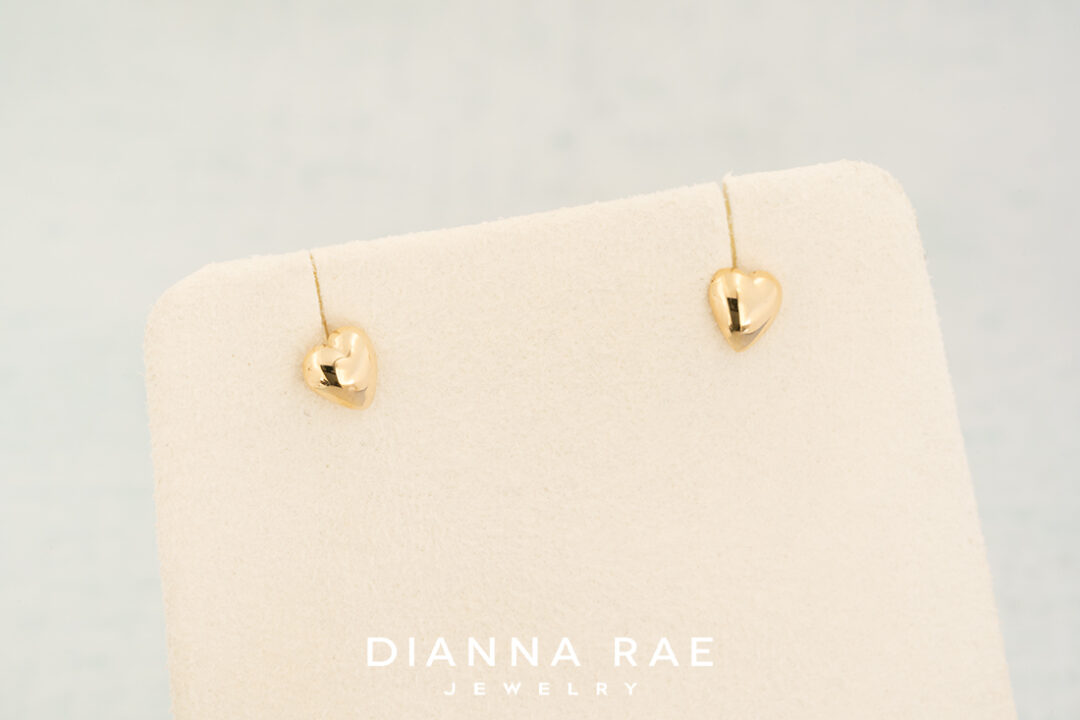 Gold Heart Studs