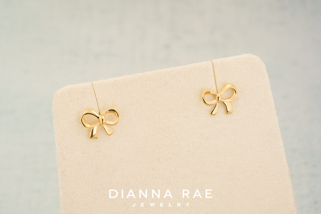 Gold Bow Studs