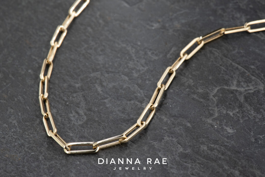 14k Yellow Gold Paperclip Chain Necklace