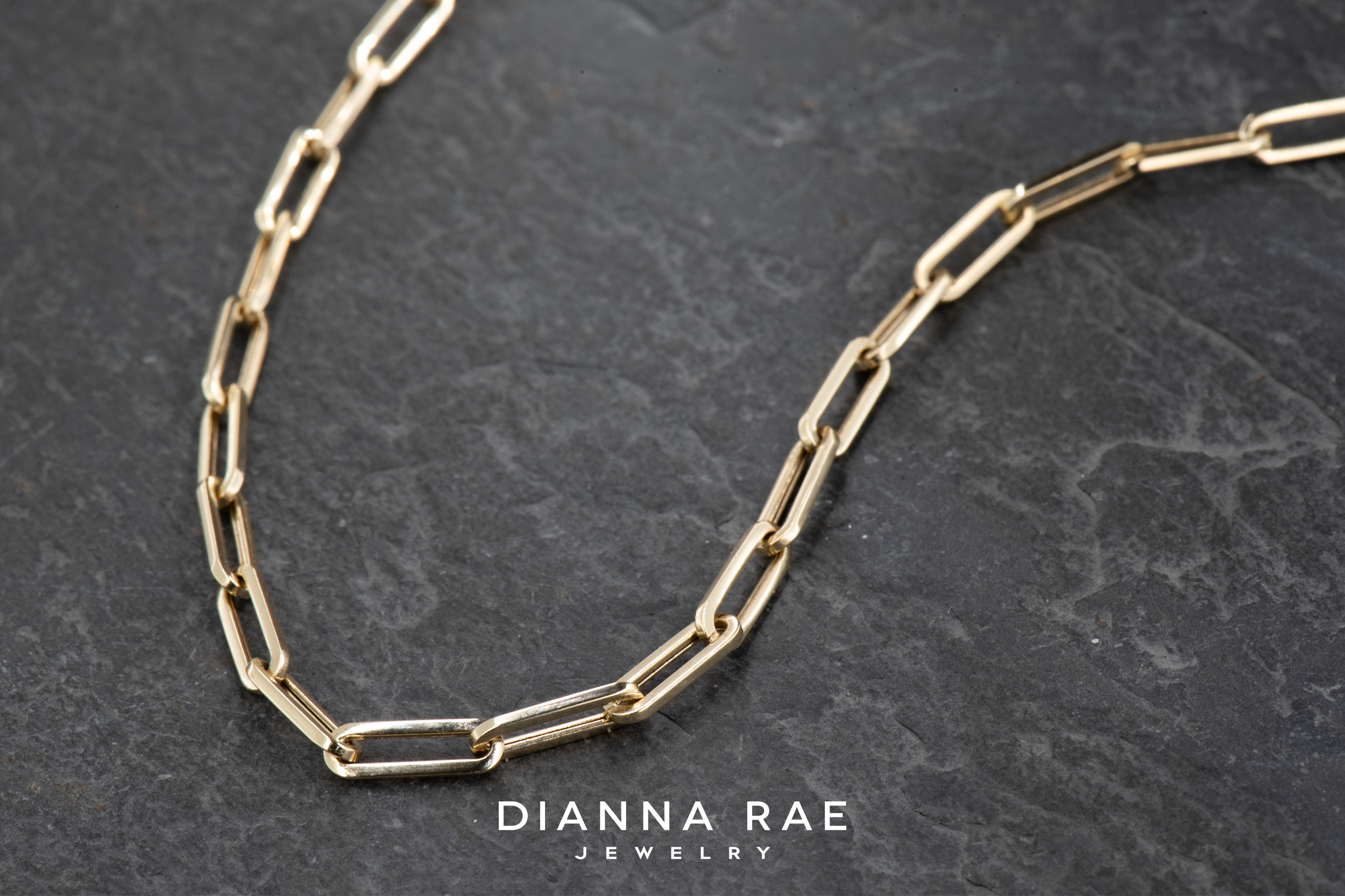 14k Yellow Gold Paperclip Chain Necklace