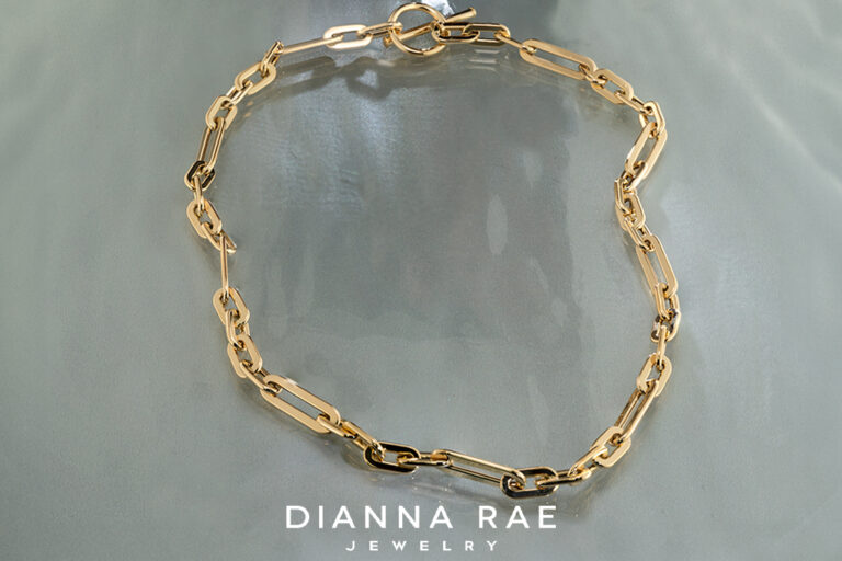 14K Yellow Gold Fancy Chain Link Necklace