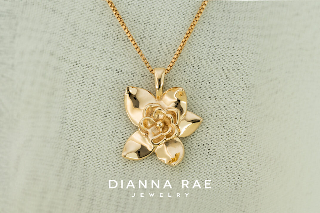 Gold Magnolia Pendant (Large)