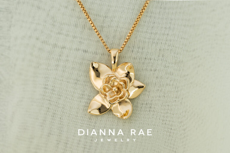 Gold Magnolia Pendant (Large)
