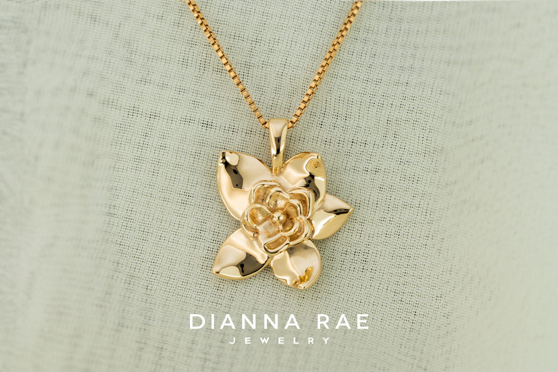 Gold Magnolia Pendant (Large)