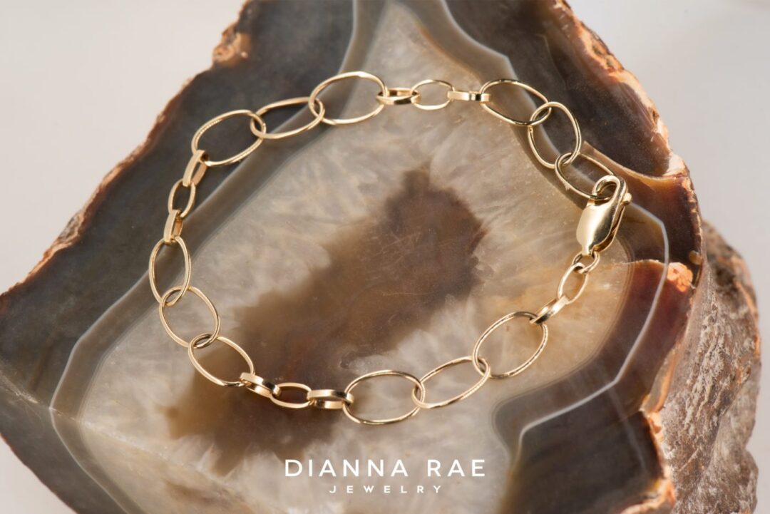 14k Yellow Gold Open Link Chain Bracelet