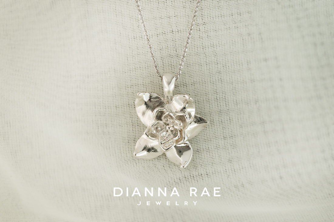 Sterling Silver Magnolia Pendant
