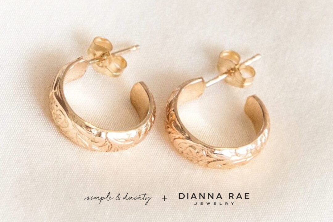 Thick Flower Hoops - YG - Image 3