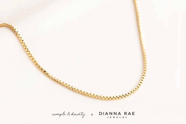 830 00003 Box Chain Necklace 01 scaled 1 - 14K Yellow Gold Filled Box Chain Necklace