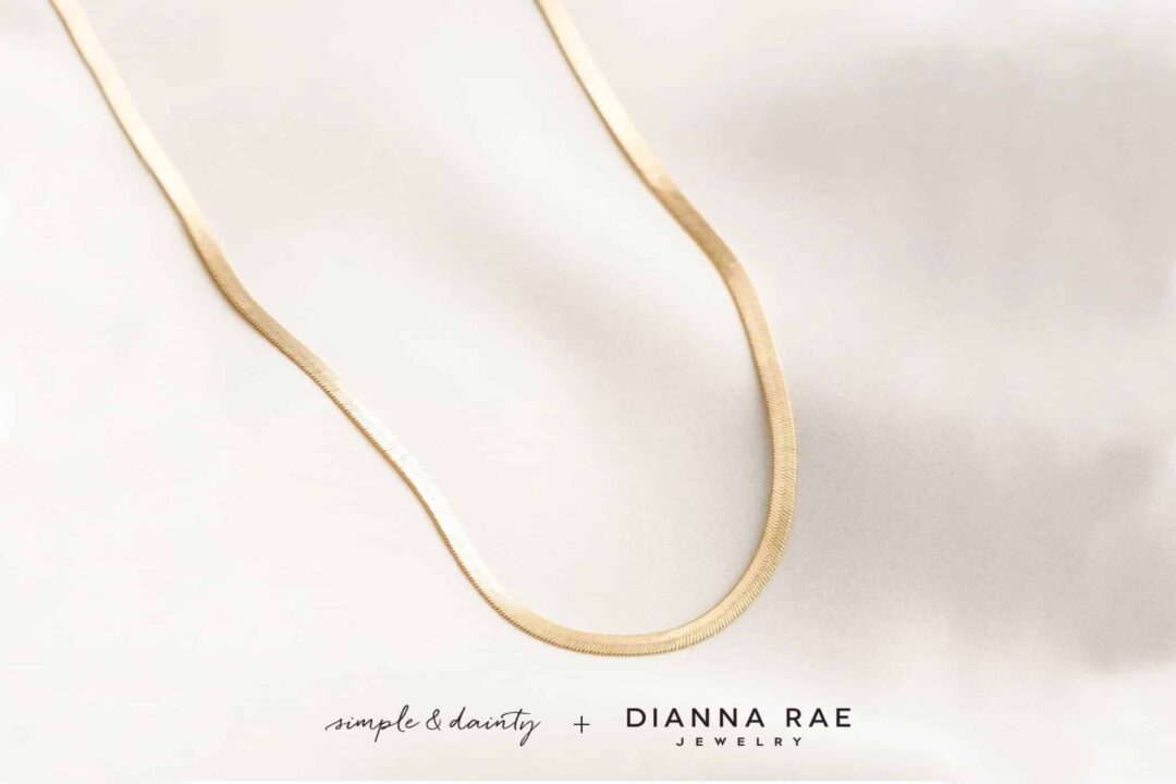 Simple & Dainty Brazilian Gold Filled Herringbone Necklace