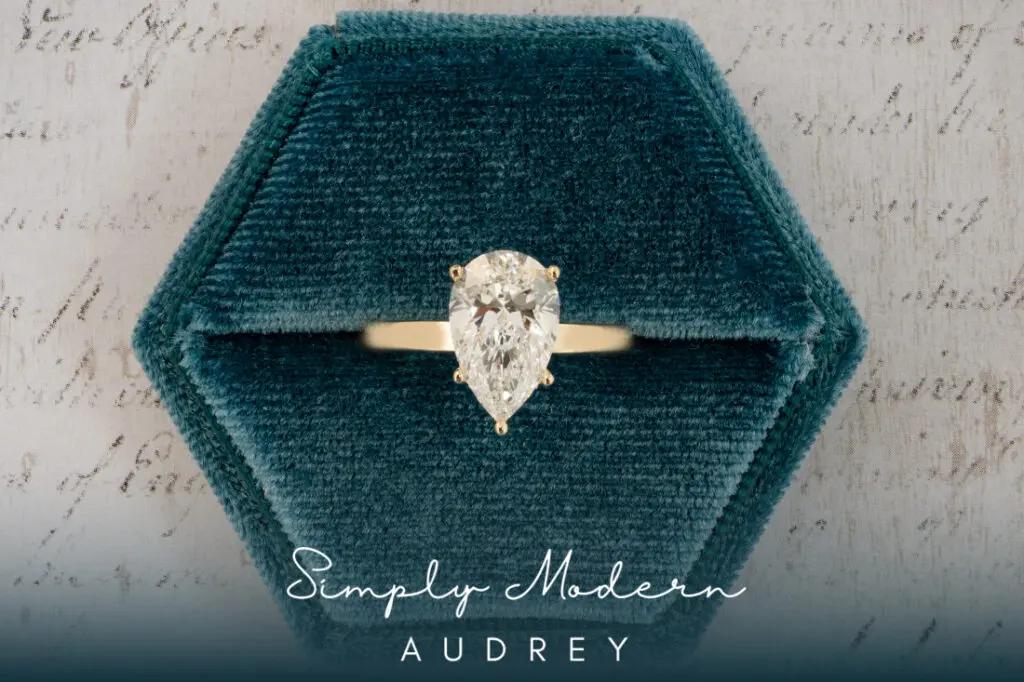 "Audrey" Pear Engagement Ring