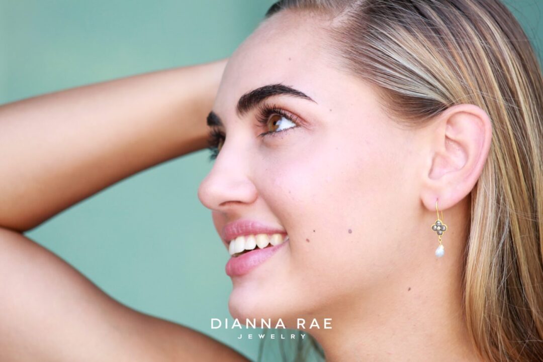 Bijou Collection - Gold Vermeil Two-Tone Crystal and Silverite Dangle Earrings - Image 2