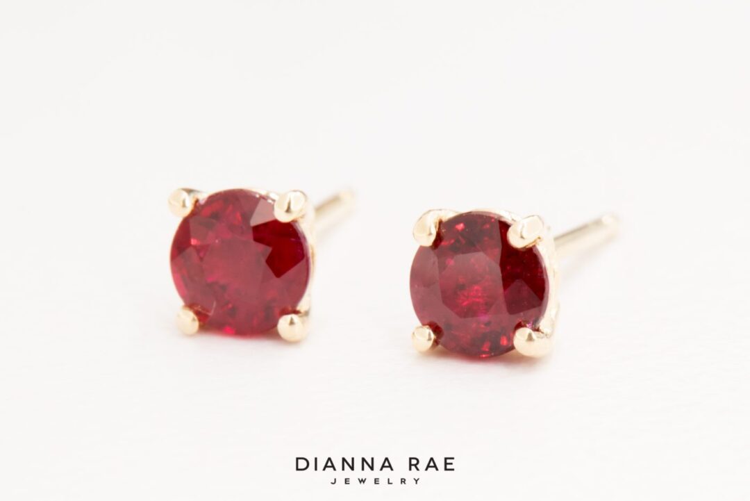 Ruby Stud Earrings - Image 2