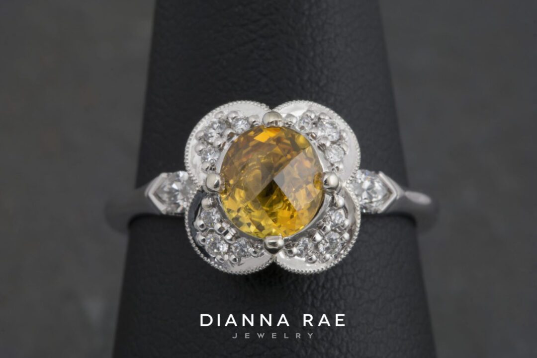 Yellow Sapphire Flower Ring - Image 2