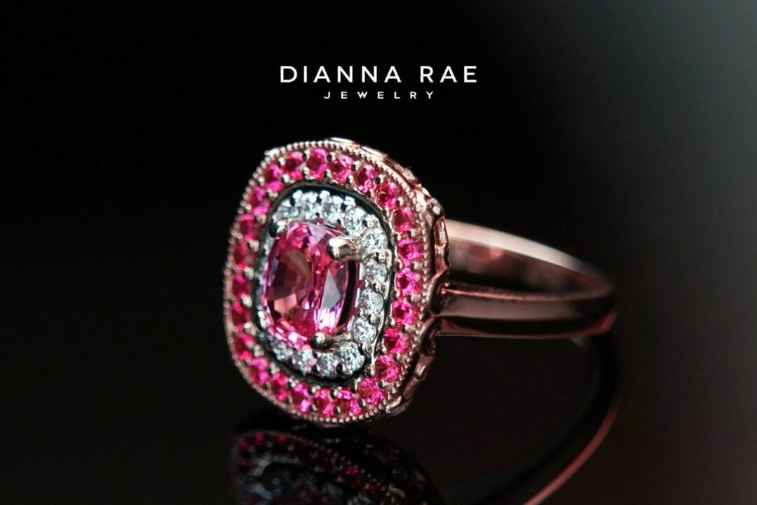 Pretty in Pink Sapphire Spinel Diamond Ring