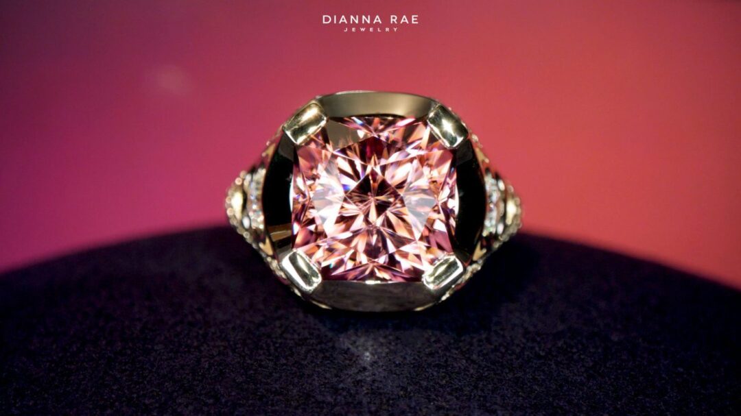 Dozen Roses - Yellow Gold Rose Zircon Statement Ring - Image 12