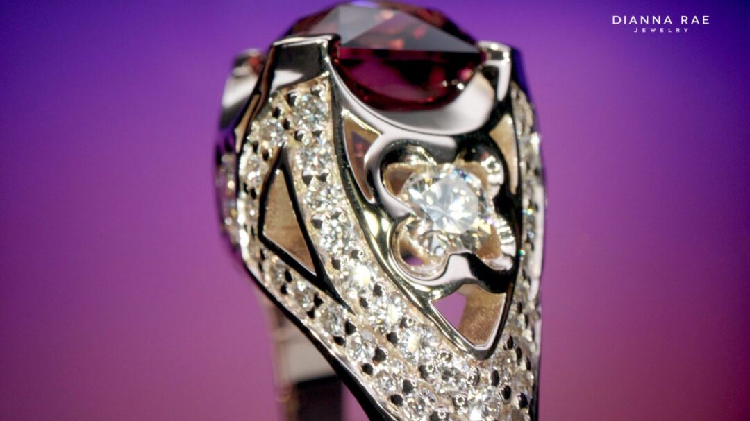 Dozen Roses - Yellow Gold Rose Zircon Statement Ring - Image 11