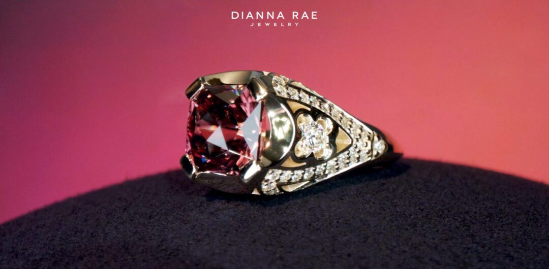Dozen Roses - Yellow Gold Rose Zircon Statement Ring - Image 10