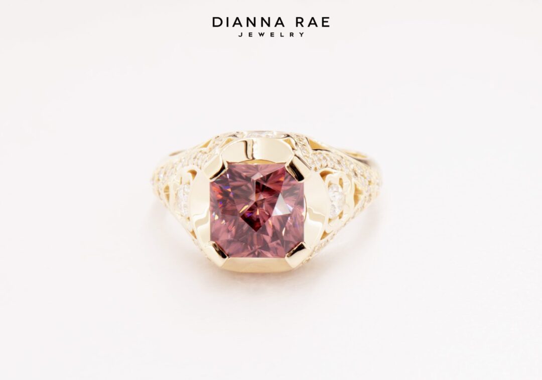 Dozen Roses - Yellow Gold Rose Zircon Statement Ring - Image 8
