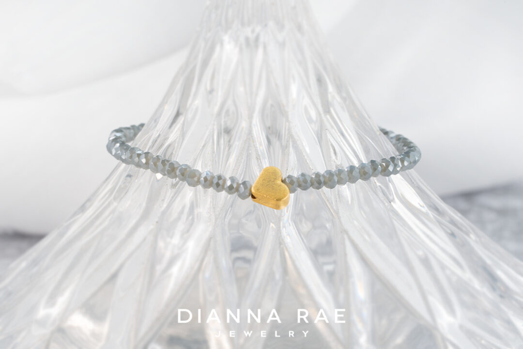Dark Gray - Heart Bijou Bracelet
