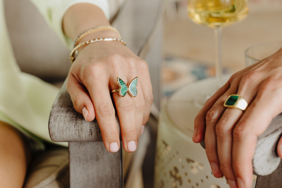 Malachite Butterfly Ring - Image 4