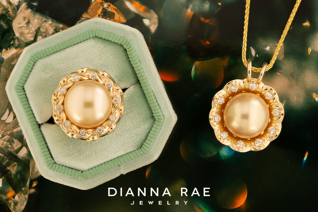 South Sea Pearl Ring with Diamonds - Image 4