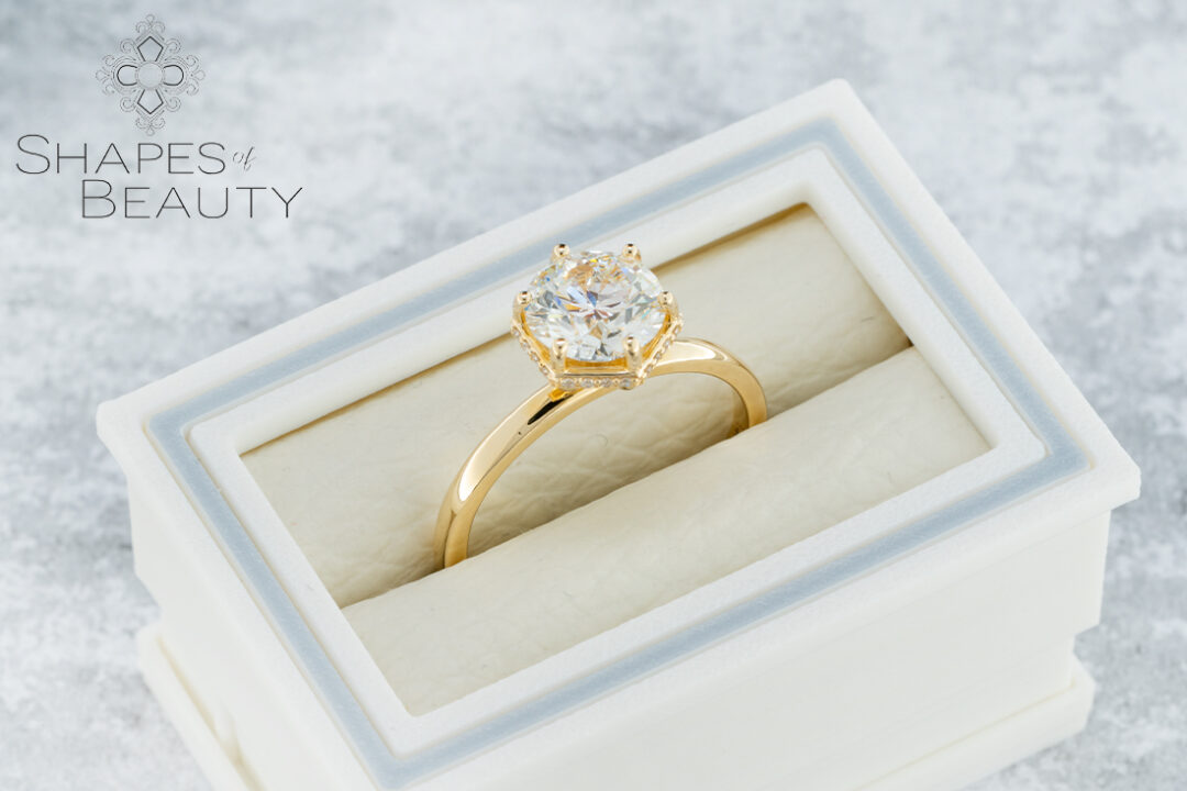 Honeybee - Hexagon Diamond Ring with Hidden Halo - Image 2