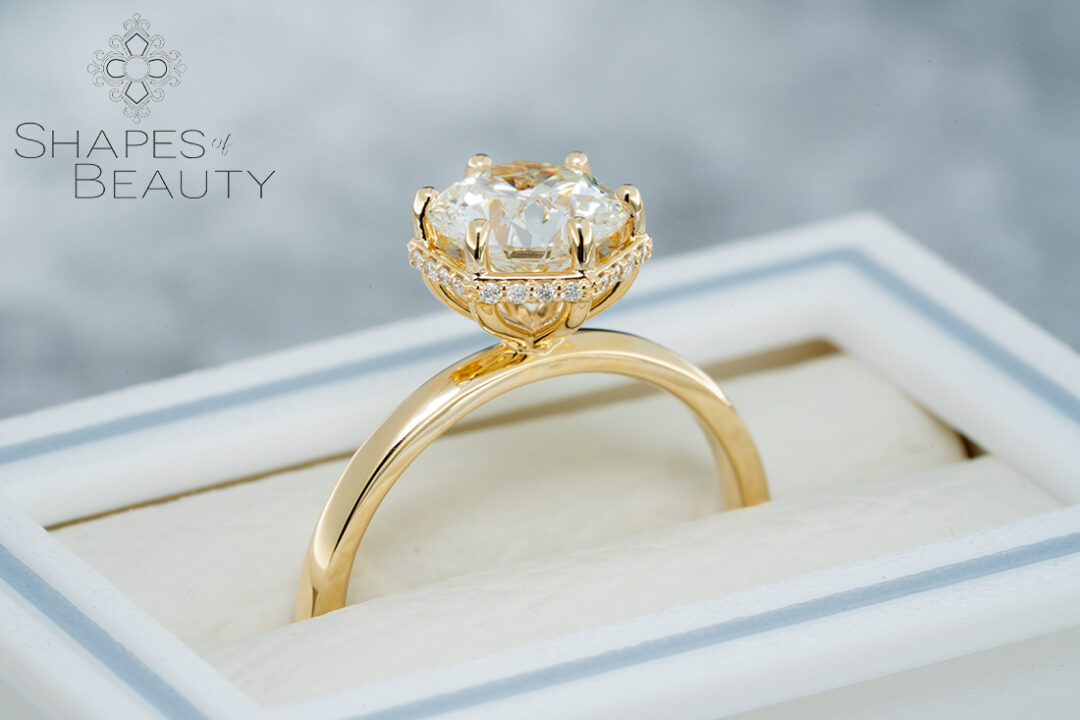 Honeybee - Hexagon Diamond Ring with Hidden Halo - Image 4