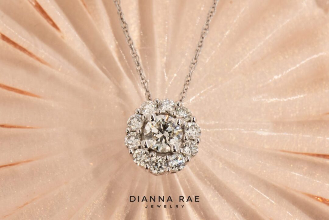14kt White Gold Small Round Lab Grown Diamond Cluster Pendant - Image 3