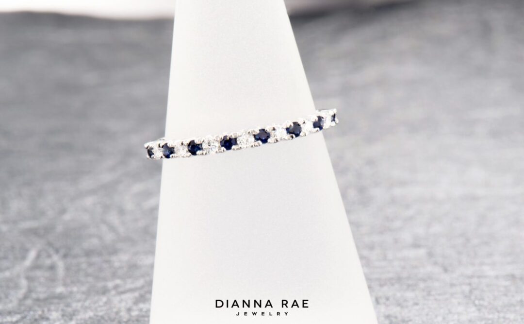 White Gold Diamond and Sapphire Band