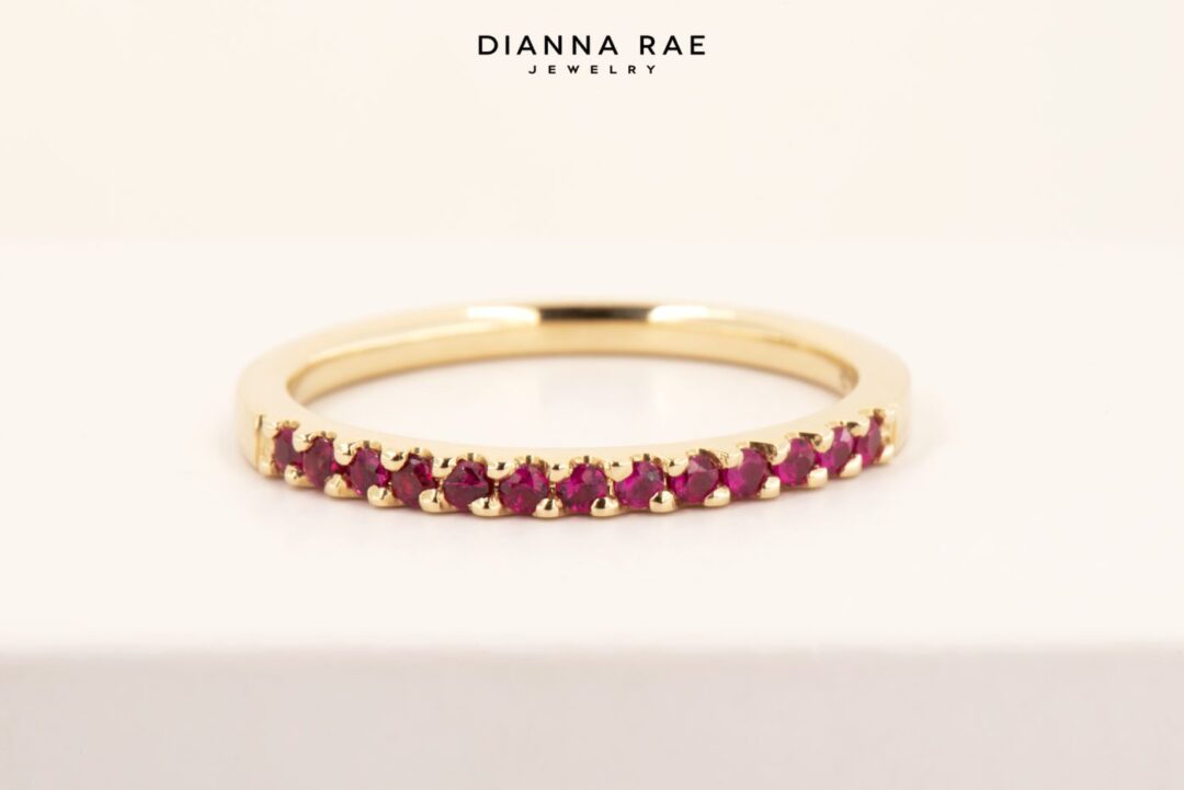 Yellow Gold Ruby Band