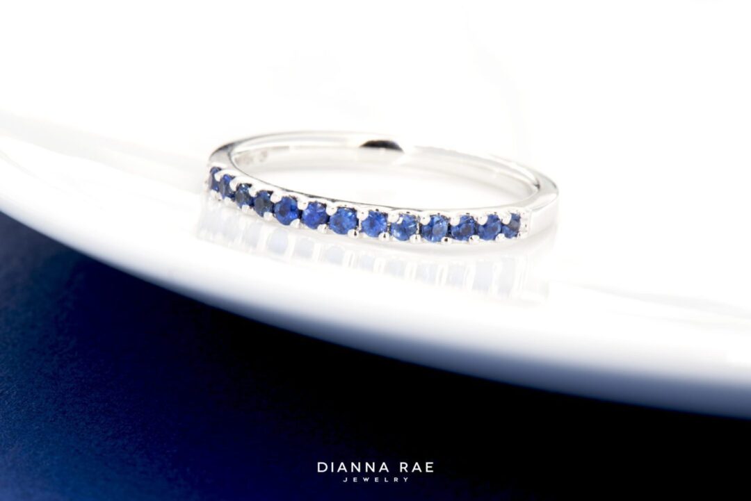 White Gold Sapphire Band - Image 2