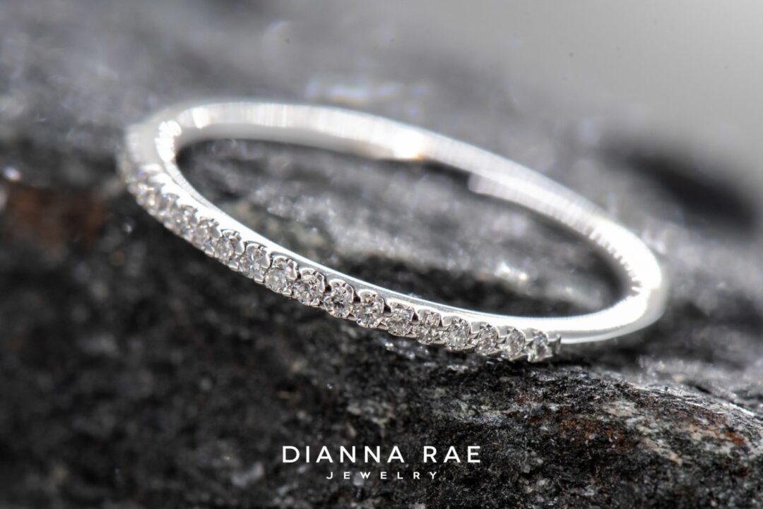 14k White Gold White Sapphire Band