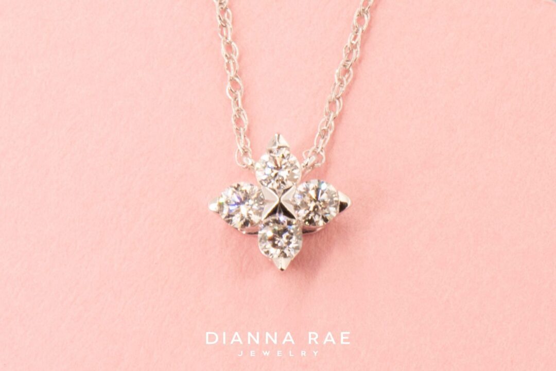 White Gold Diamond Cluster Pendant