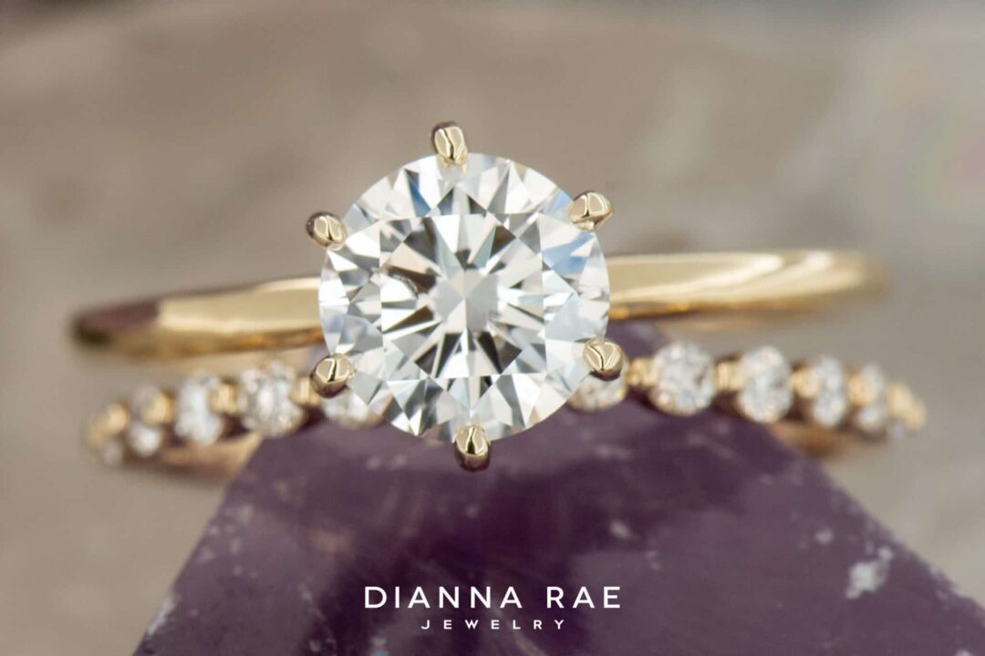 14kt Yellow Gold Natural Diamond Shared Prong Open Band - Image 2