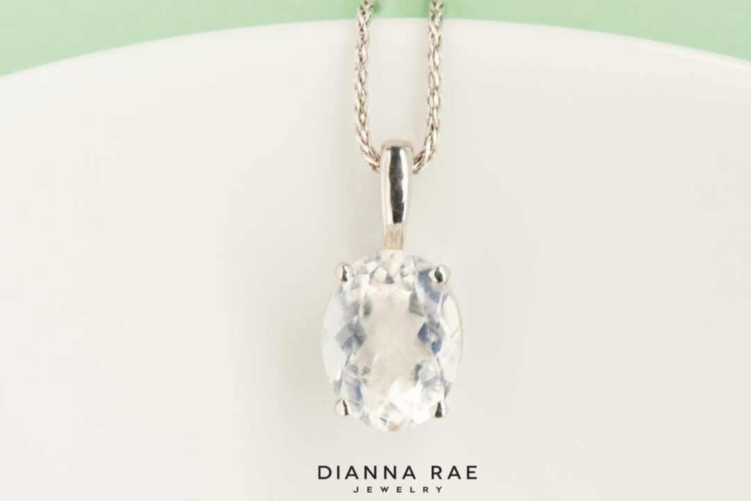 White Gold Moonstone Pendant - Image 2
