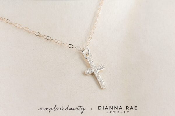 Silver Cross Necklace WEB 1 - Tiny Cross Necklace - SS