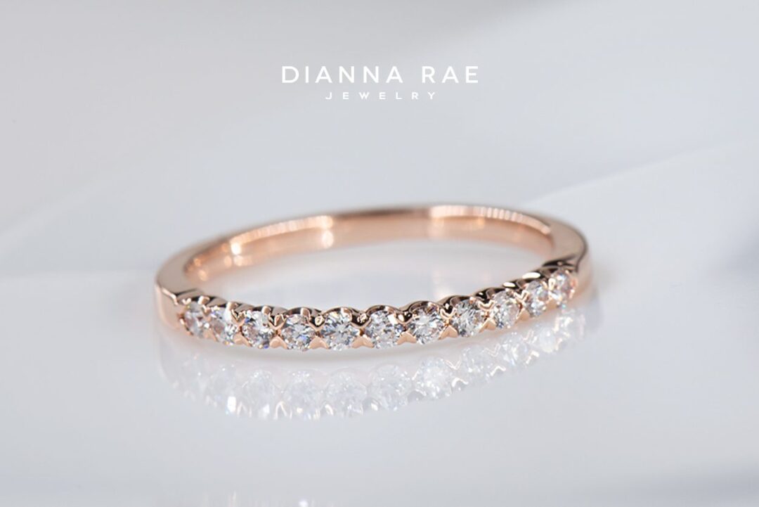 Rose Gold Round Diamond Stackable Anniversary Wedding Band - 0.24CTW